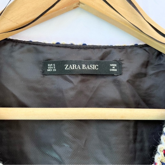 ZARA | TWEED BUTTON FRONT TEXTURED WEAVE MINI DOUBLE BREASTED VEST DRESS SMALL - Picture 4 of 6